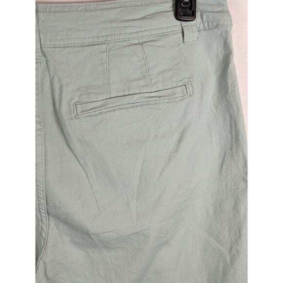 A New Day Cropped Wide Leg Pants 6 Mint Blue Green Flat Front High Rise Capri - Picture 7 of 9